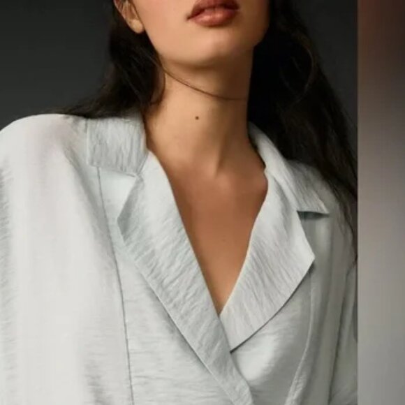 Oversized Dylon Short-Sleeve Wide Placket Top for Anthropologie - Picture 2 of 9